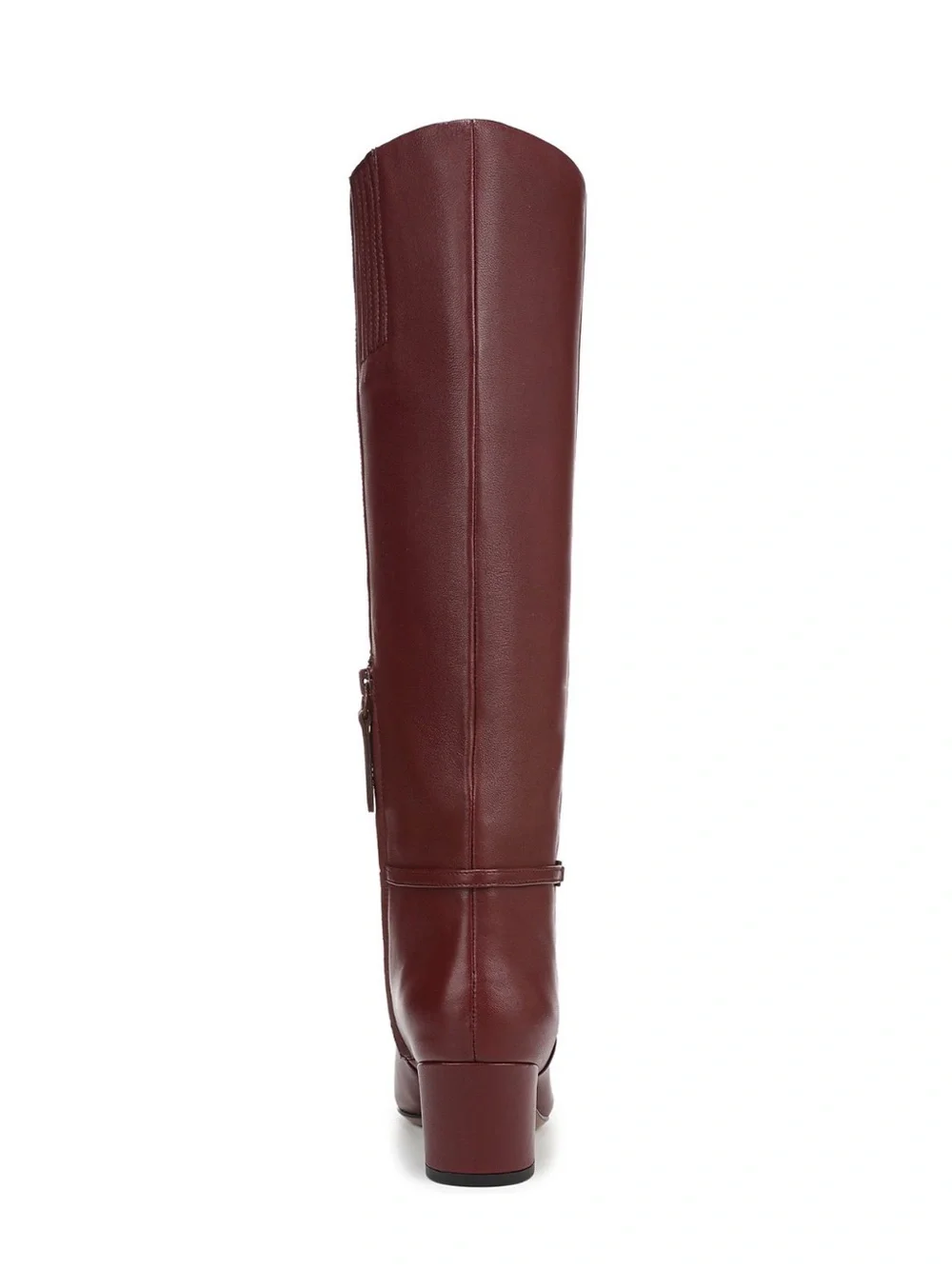 Franco Sarto Sorelina Wide Calf Square Toe Zip Tall Boots- Bordo Red Leather